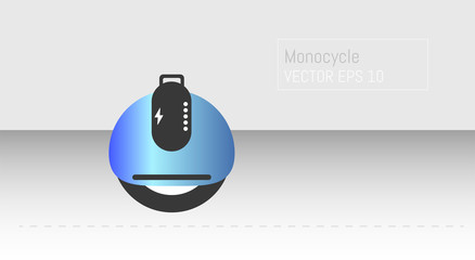 Cartoon picture with Electric, Monowheel, Eco alternative city transport. Flat style vector illustration. White Background. © Artamstera