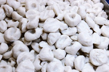 pile of fish meat ball close up