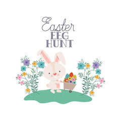 easter egg hunt label isolated icon