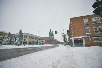 Obraz premium snowy day in montreal