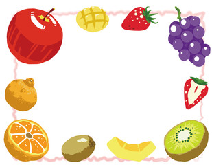 春の果物 フレーム Spring fruit frame
