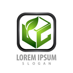 Rounded square leaf initial letter LC logo concept design. Symbol graphic template element vector