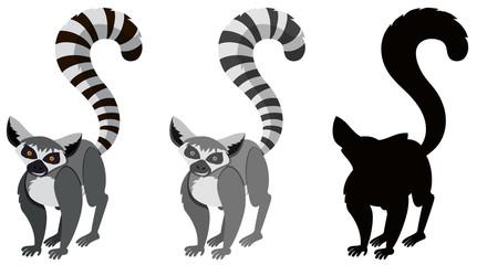 Set of lemur character © brgfx