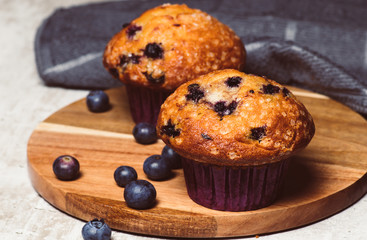 warm blueberry muffins