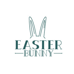 Fototapeta na wymiar easter bunny label with rabbit ears icon