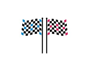 racing flag icon of automotif illustration vector