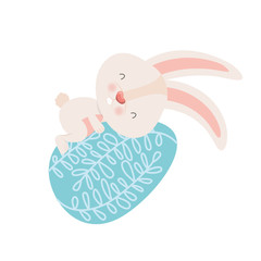 easter rabbit with egg isolated icon