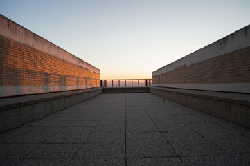 Fototapeta premium Empty Lookout Point over Granada, Spain during Sunset
