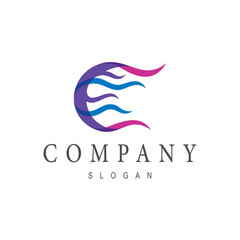 Obraz premium water flow letter c logo