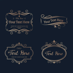 Vintage ornamental banners