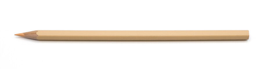 cream color pencil isolated on white background with clipping path.