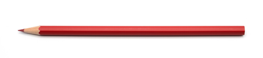 red pencil isolated on white background clipping path.