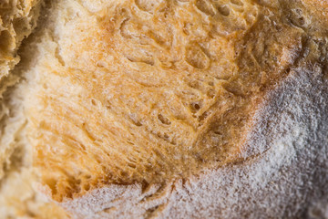Artisan handmade wheat bread food texture close up still