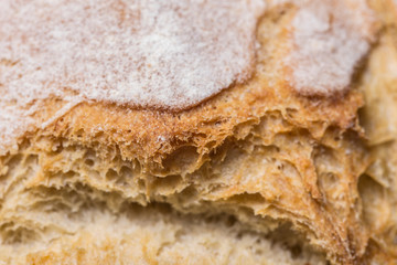 Artisan handmade wheat bread food texture close up still