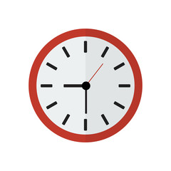 clock icon in flat style isolated vector illustration on white transparent background