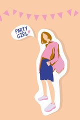 Fun card with trendy party girl