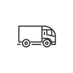 Fototapeta premium Delivery truck line icon. linear style sign for mobile concept and web design. Truck, transportation outline vector icon. Lorry symbol, logo illustration. Pixel perfect vector graphics