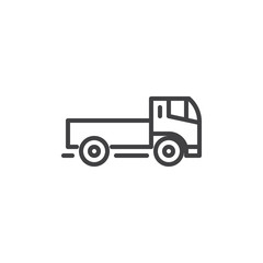 Construction Vehicle Truck line icon. linear style sign for mobile concept and web design. Shipping truck outline vector icon. Transportation symbol, logo illustration. Pixel perfect vector graphics