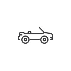 Cabriolet car line icon. linear style sign for mobile concept and web design. Convertible car outline vector icon. Symbol, logo illustration. Pixel perfect vector graphics