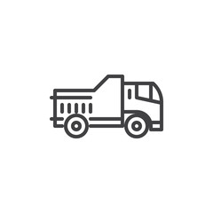 Transportation truck line icon. linear style sign for mobile concept and web design. Tipper truck outline vector icon. Symbol, logo illustration. Pixel perfect vector graphics