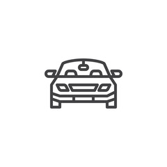 Car front view line icon. linear style sign for mobile concept and web design. Sports car outline vector icon. Symbol, logo illustration. Pixel perfect vector graphics