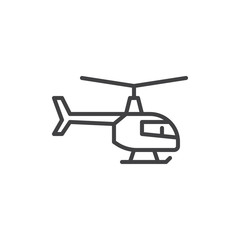 Helicopter line icon. linear style sign for mobile concept and web design. Propeller copter outline vector icon. Symbol, logo illustration. Pixel perfect vector graphics © alekseyvanin