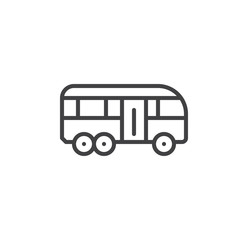 Bus side view line icon. linear style sign for mobile concept and web design. Tourist bus outline vector icon. Symbol, logo illustration. Pixel perfect vector graphics