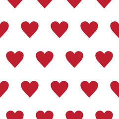 Vector seamless pattern with small hearts on white background