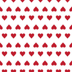 Vector seamless pattern with small hearts on white background