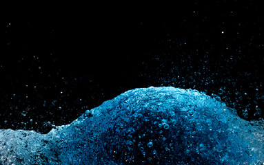 blue water splash.