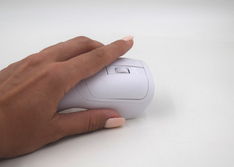 Computer mouse with function of the bar code reader, unusual shape of mouse