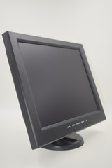 Black computer screen with optional buttons on the white background