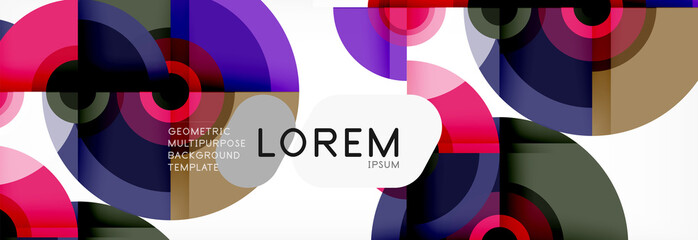 Obraz premium Round shapes vector abstract background. Trendy circle shapes composition vector