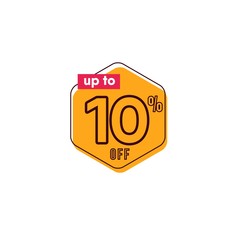Discount up to 10% off Label Vector Template Design Illustration