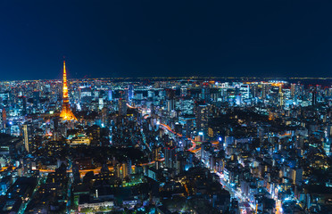 東京夜景　地平線