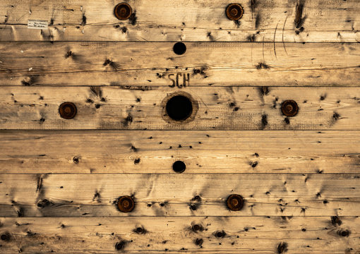 Holzkabeltrommel Seitenansicht