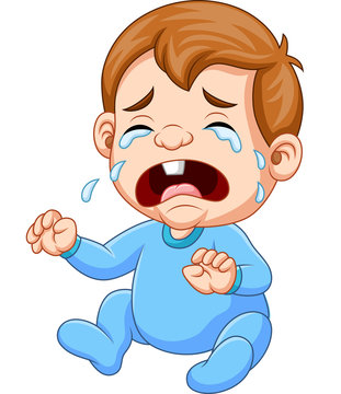 Cartoon baby boy crying