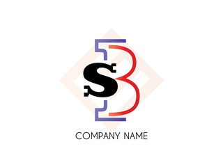 Initial letter BS combination color logo