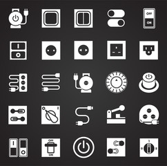 Electric ware icons set on black background for graphic and web design, Modern simple vector sign. Internet concept. Trendy symbol for website design web button or mobile app