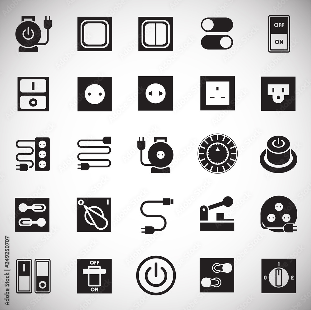 Fototapete electric ware icons set on white background for graphic and web design, modern simple vector sign. i