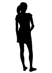 Beauty young girl in dress on white background