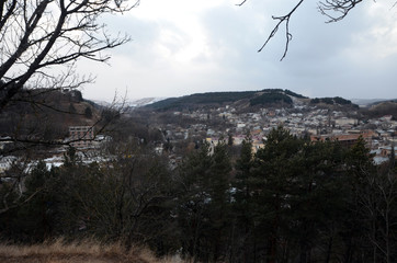 beautiful winter mountain town