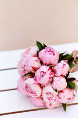 Pink peony flower bouquet 