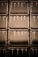 Fototapeta premium Frozen fence detail