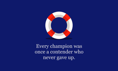 Every champion was once a contender who never gave up Motivational Swimming Quote
