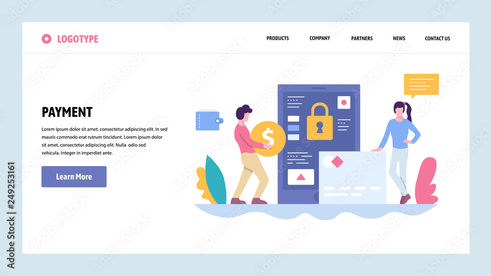 Aufkleber vector web site gradient design template. online money payment. digital banking and secure payment. 