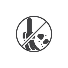 No dust prohibition vector icon. filled flat sign for mobile concept and web design. Stop dust, allergen simple glyph icon. Symbol, logo illustration. Pixel perfect vector graphics