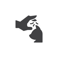 Cat allergy vector icon. filled flat sign for mobile concept and web design. Allergy to animal fur simple glyph icon. Symbol, logo illustration. Pixel perfect vector graphics