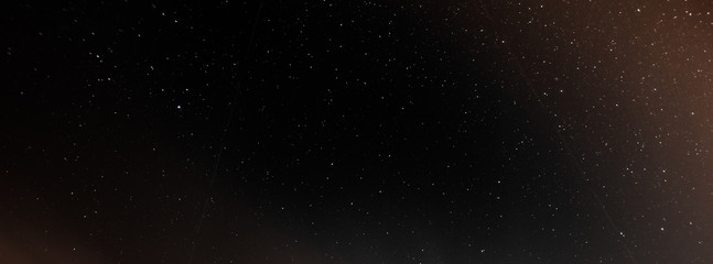 Panorama of the sky with a beautiful starry night.