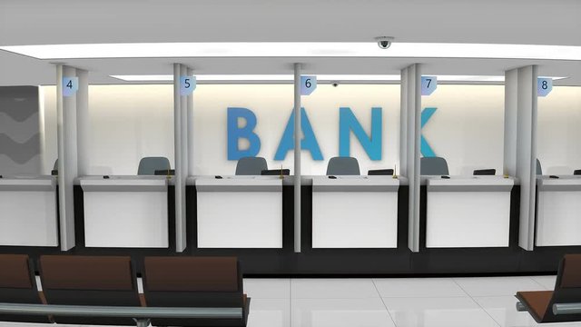 Local banking service counter